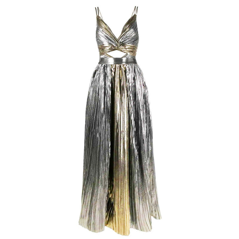 Hollow Out Cutout Contrast Color One Piece Swimsuit Women Dress Swimsuit
