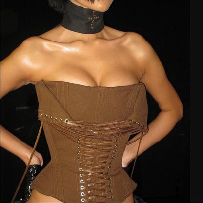 Advanced Design Sexy Boning Corset Lace up Corset Sexy Corset Tube Top
