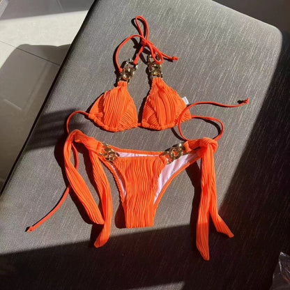 Sexy Split Swimsuit Chain Bikini Swimsuit Bikini