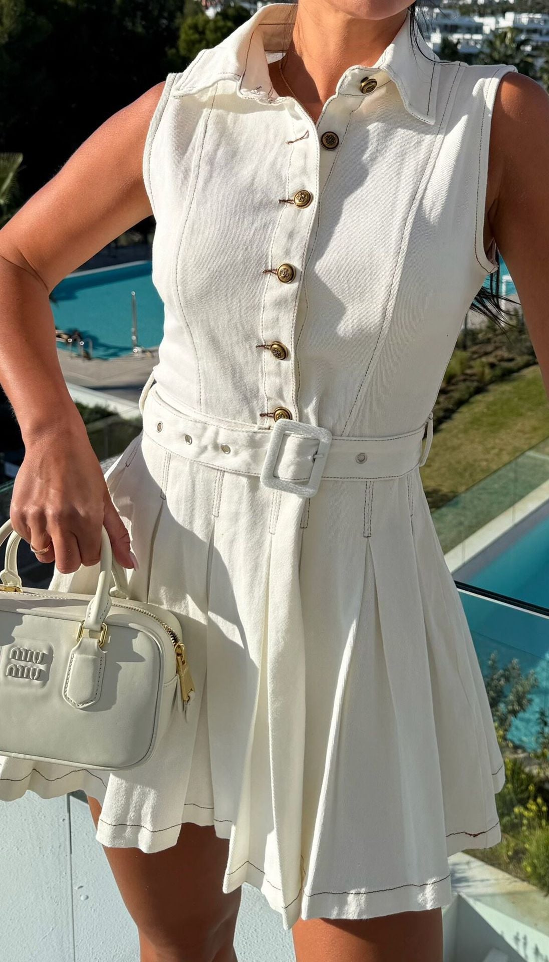 Sleeveless Denim Summer Casual Stylish Button Dress