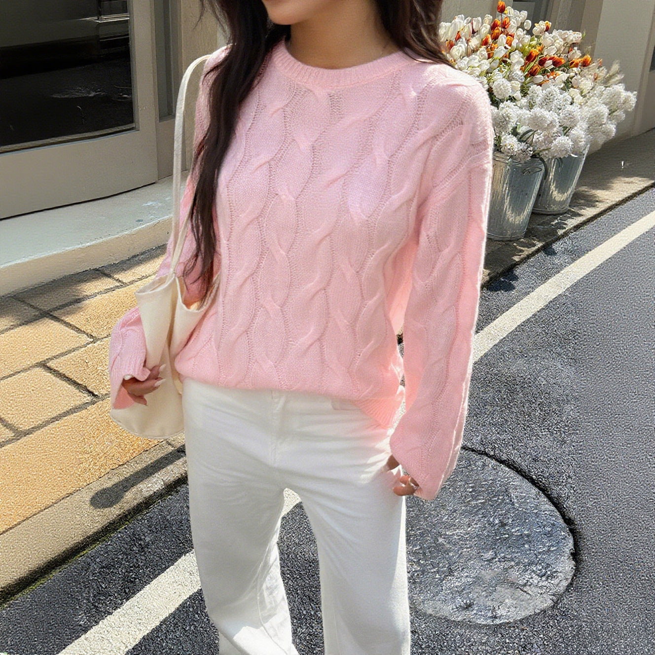 Women Casual Minimalist Long Sleeve Solid Color Vest Sweater