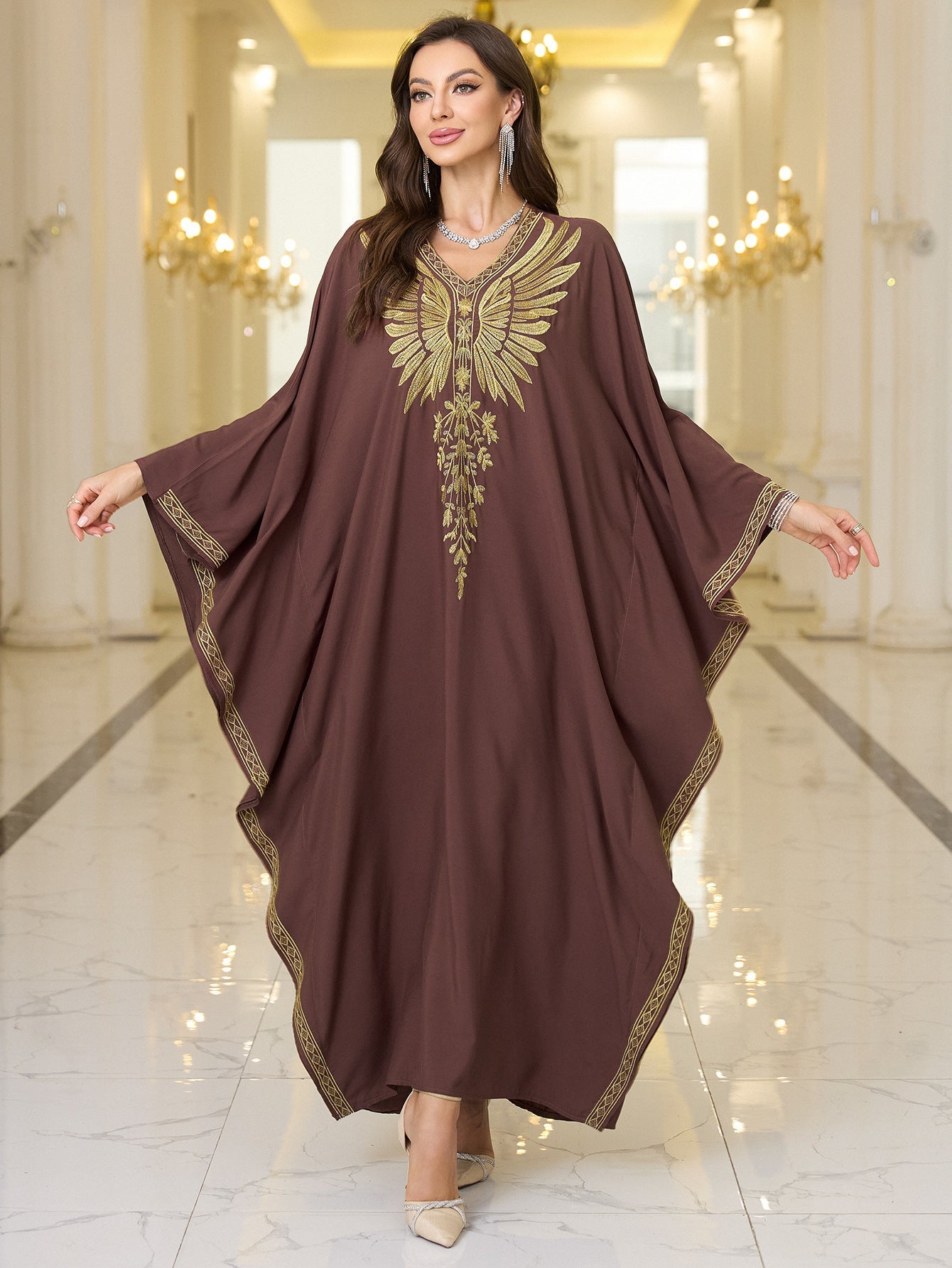 Cotton Embroidered Loose Beach Dress Coat Dress Women Vacation Beach Cover Up