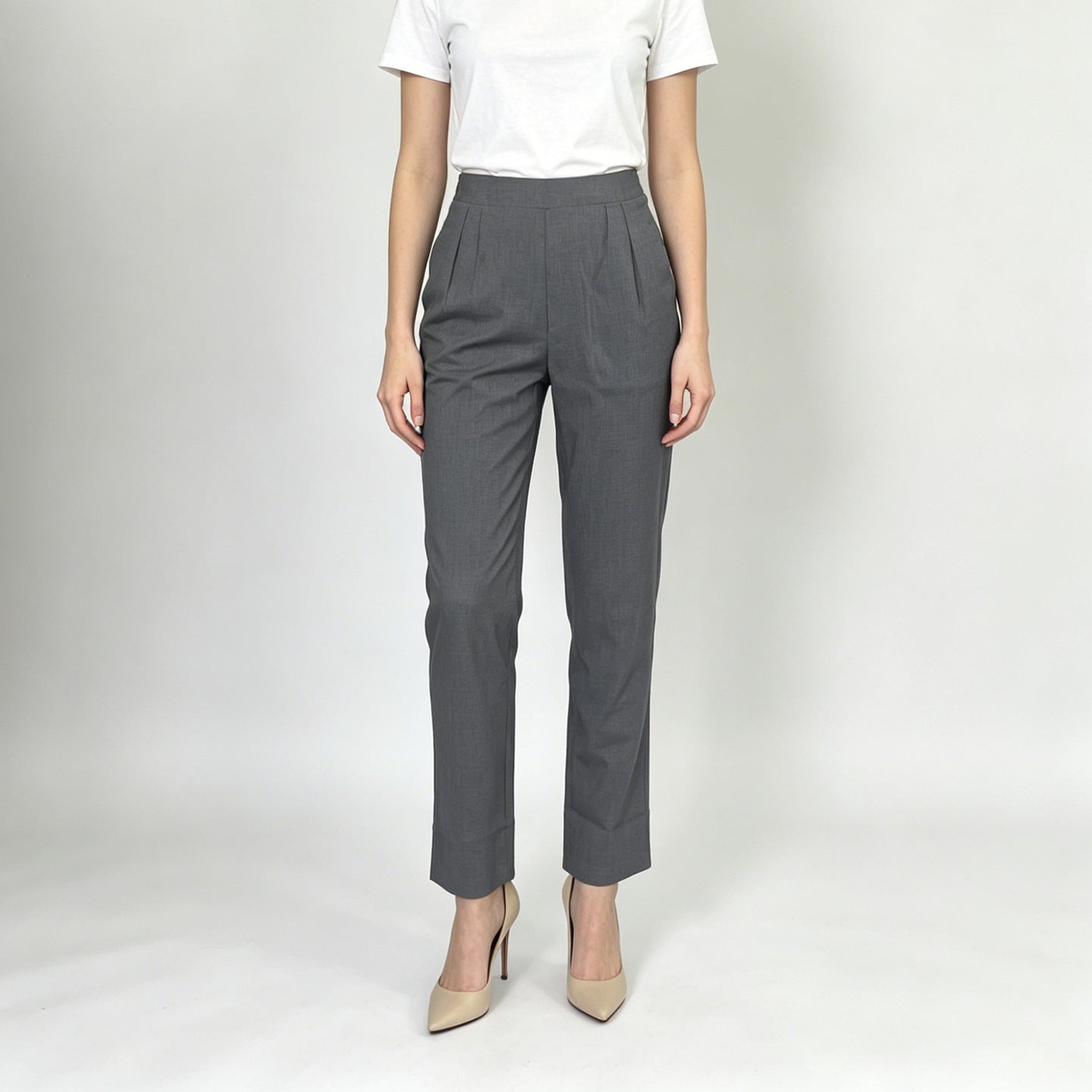 Pants Elegant All Matching Elastic Waistband Stretch Pocket Work Pant Women Office Casual Pants