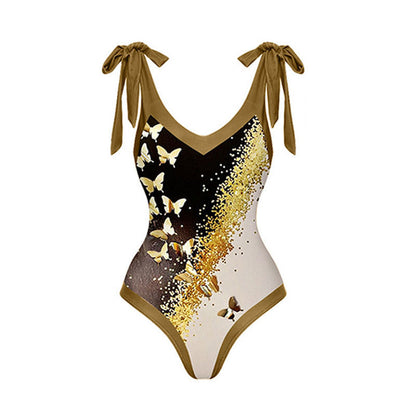 Sexy Siamese Conservative Cover Belly Thin Swimsuit Spring Bathing Suit Women Chiffon Beach Dress