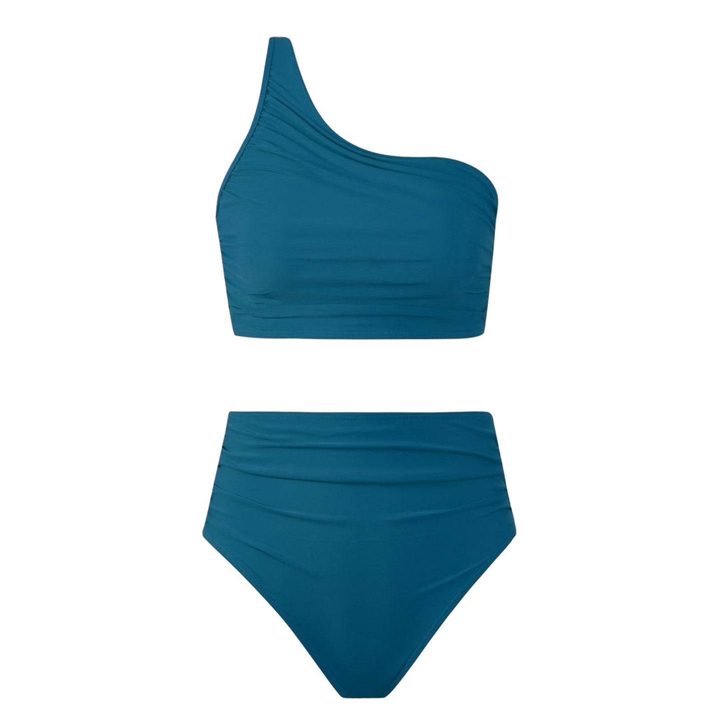 High Waist Solid Color Bikini Swimsuit Women Split Swimsuit Bikini