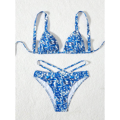 Printed Sexy Bikini Swimsuit Women Vacation Beach Spring Swimsuit Bikini