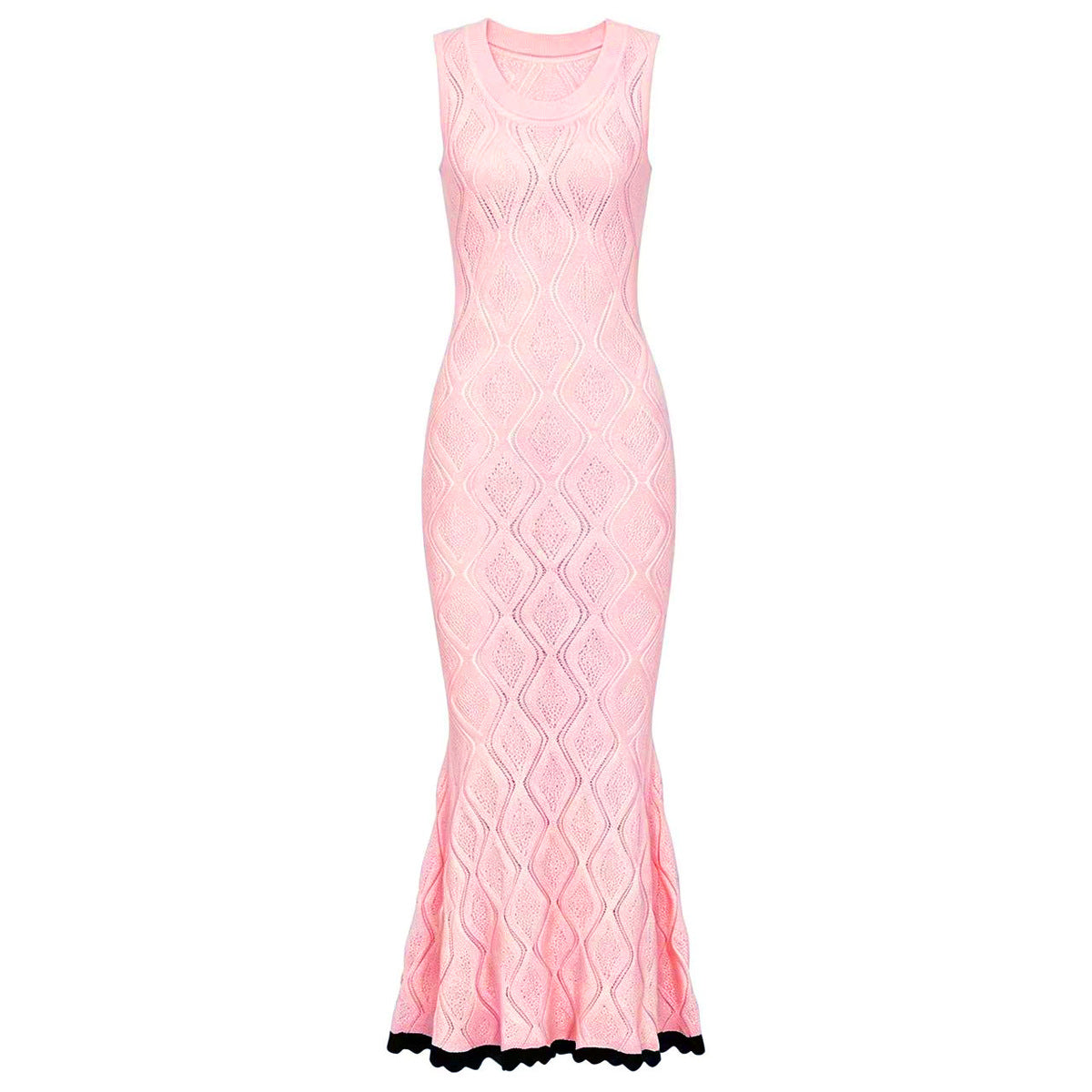 Summer Ladies Internet Popular Slim Fitting Slimming Sleeveless Hollow Out Cutout out Maxi Dress Women