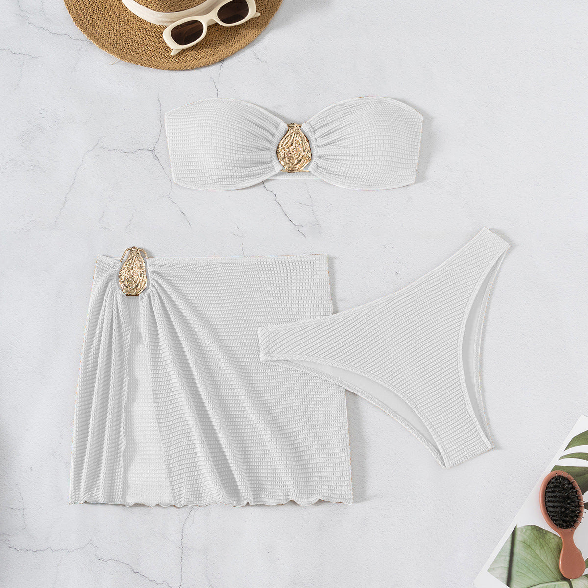 Spring Vacation Beach Three Piece Split Swimsuit Skirt