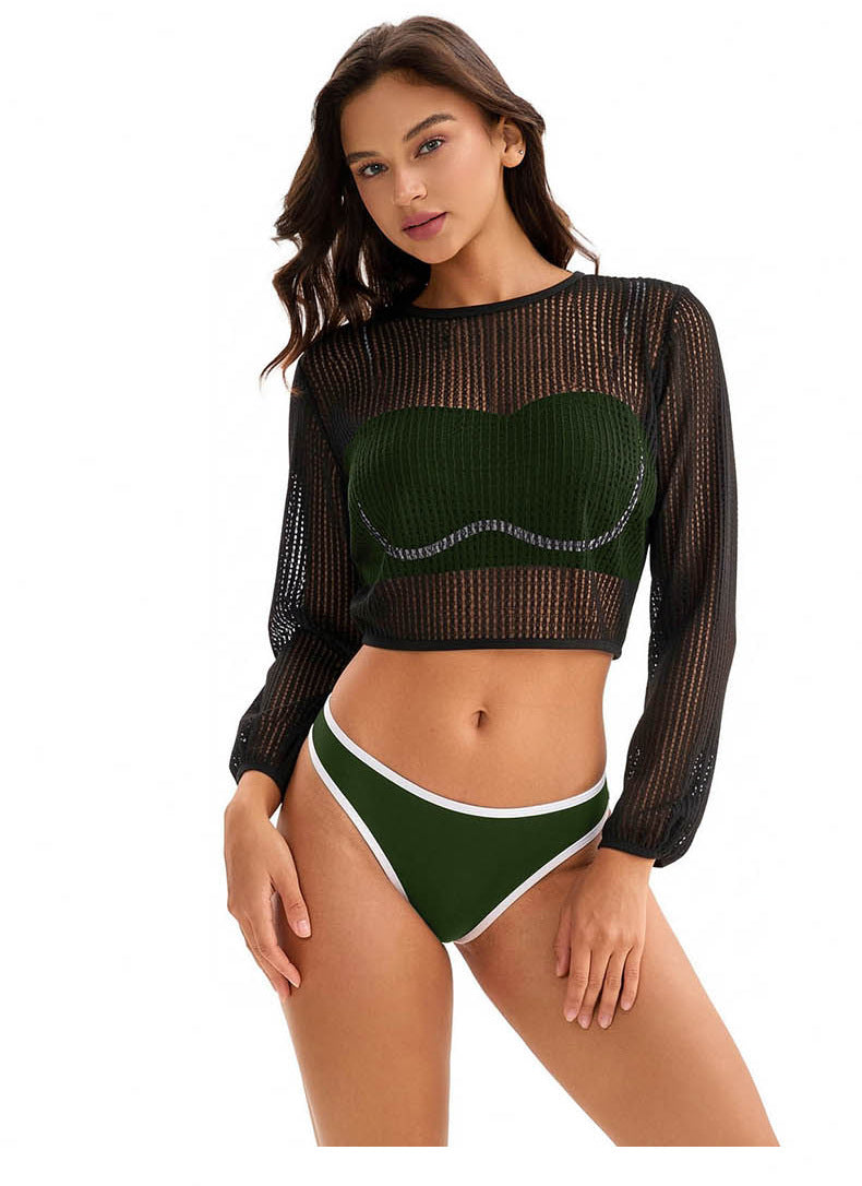 Arrival Bikini Swimsuit Women Sexy Three Piece Sets Long Sleeved Blouse