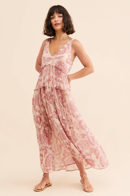 Spring Summer Women Clothing Bohemian Retro Stitching Maxi Dress