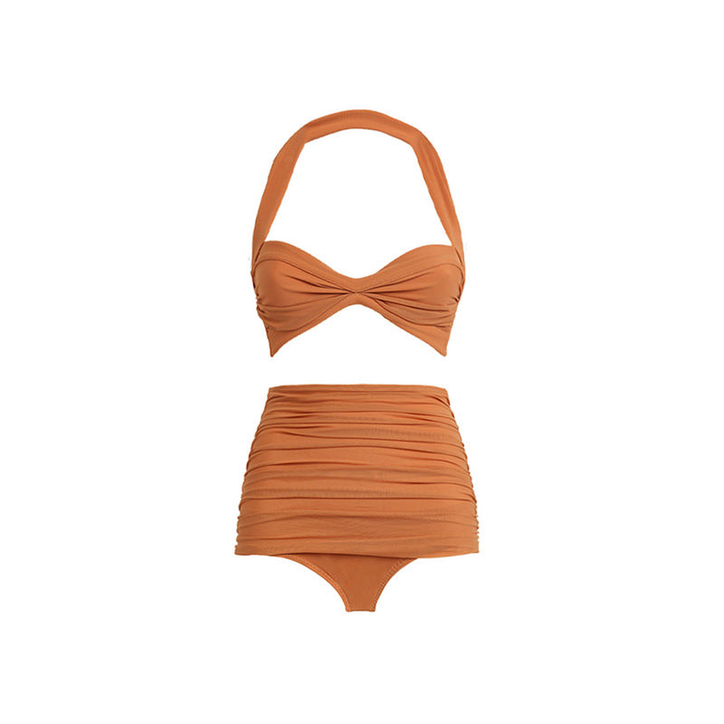 Slant Shoulder Slimming High End Vacation Beach Swimsuit Women