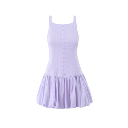 Sweet Girl Sexy Waist Tight Miniskirt Women Spring Summer Western Youthful Looking Breasted Sling Dress