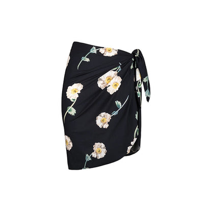 Swimsuit Wooden Ear Tube Top Floral One Piece Swimsuit Set Women
