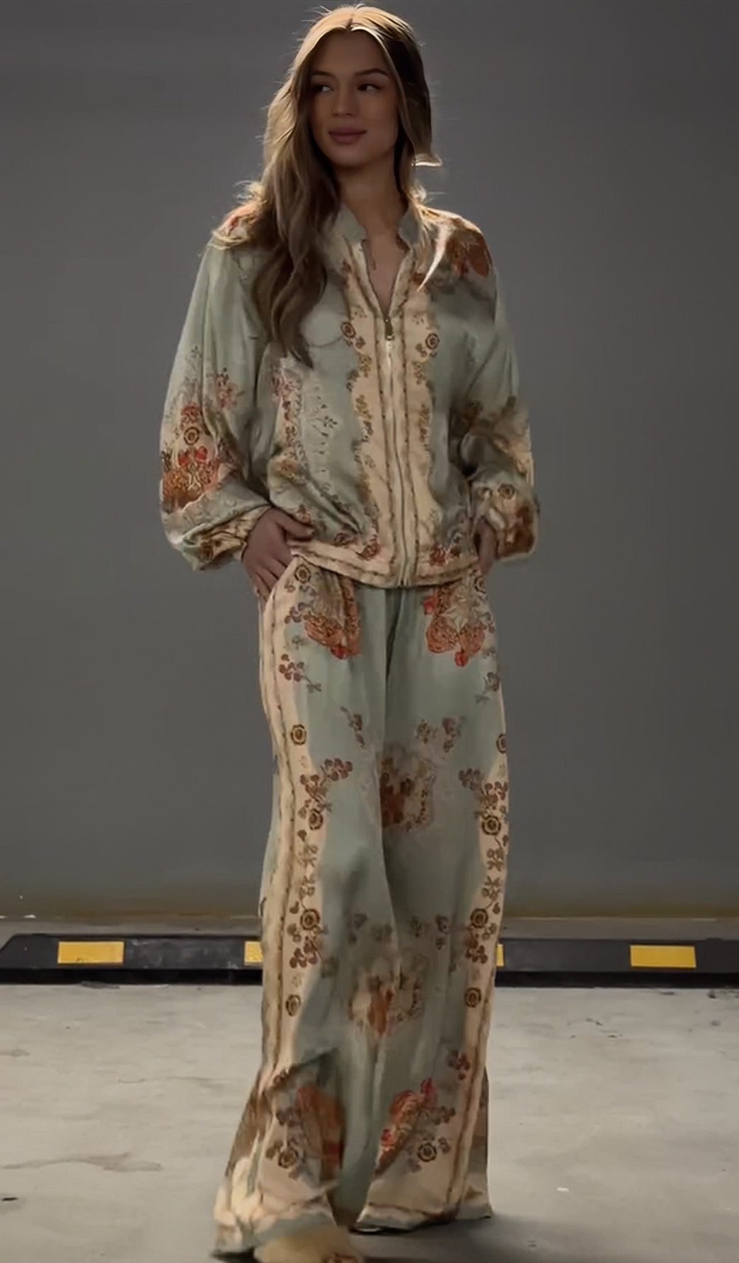 Summer Sexy Print Coat Two Piece Sets Pants
