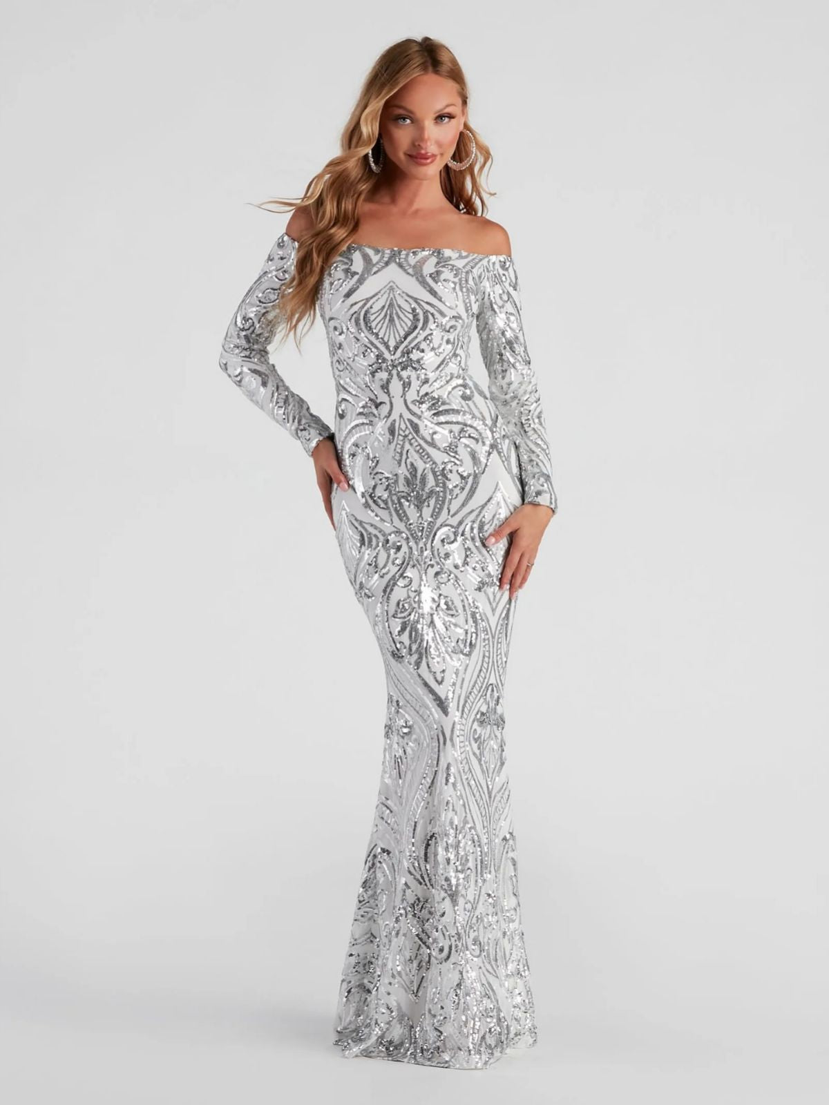 Summer Elegant Sequ Sexy off Neck Dress Cocktail Evening Maxi Dress Fishtail Dress