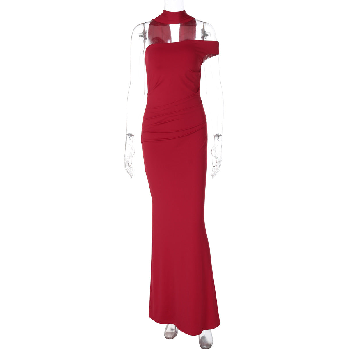 Women Summer Slim Fit Backless Ribbon Shoulder Tube Top Dress