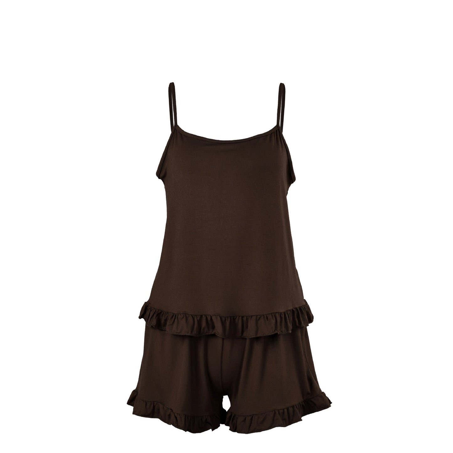 Knitted Modal Vest Top Wooden Ear Shorts Two Piece Soft Pajamas Home Wear
