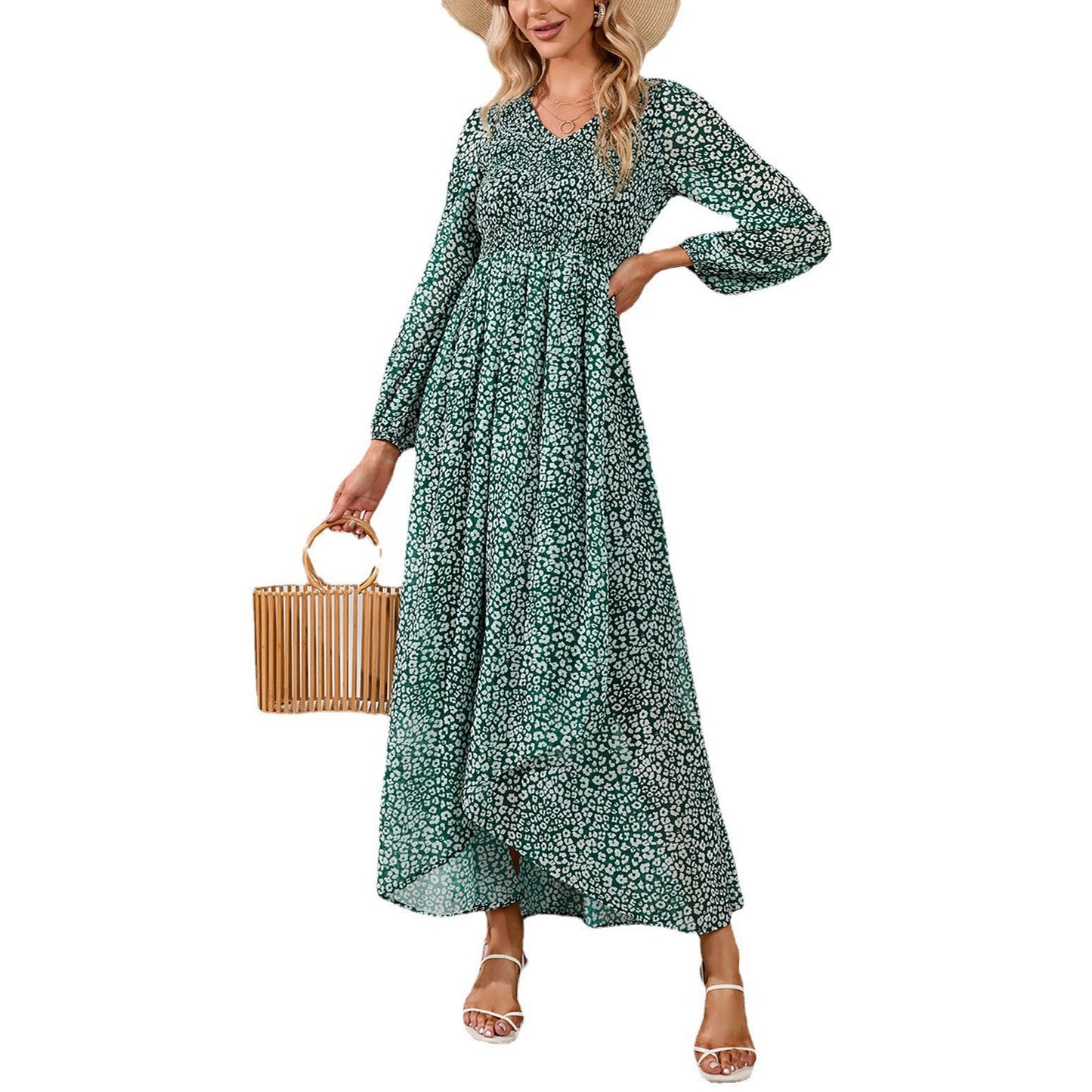 Spring Summer Sun Protection A line High Waist Vacation Maxi Dress for Women