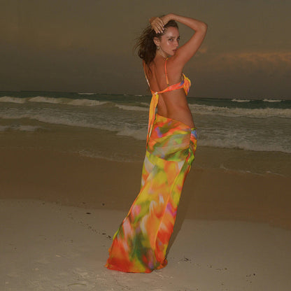 Bikini Bikini Women Swimsuit Swimsuit Printed Beach Dress Maxidress