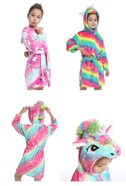 Children Bath Robes Flannel Winter Kids Sleepwear Robe Infant Pijamas Nightgown For Boys Girls Pajamas 1-11 Years Baby Clothes