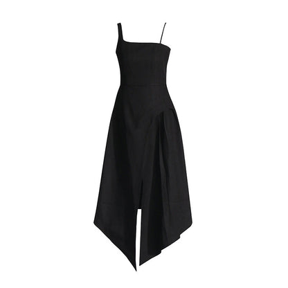 Elegant Vietnam Special Interest Design Detachable Pullover Patchwork Cami Dress Women Summer Slit Dress Women