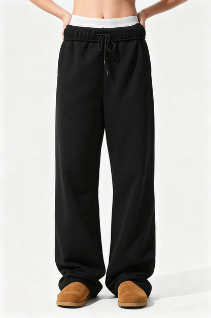 Women Autumn Sweatpants Sports Pants Loose Casual Sweatpants Women Windproof Warm Straight-Leg Trousers