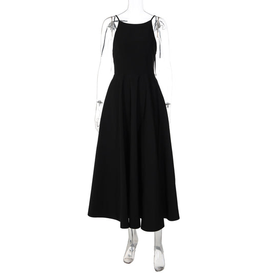 Summer Women Camisole Backless Waist Trimming Display Dress