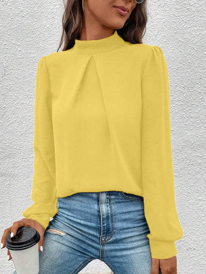 Women Clothing Spring Summer Long Sleeve Satin Top Shirt