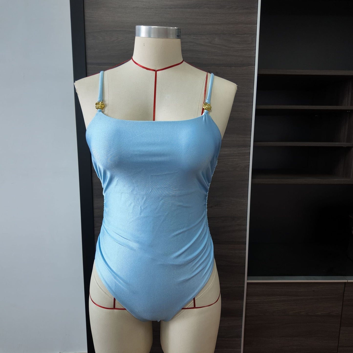 Solid Color Slim Fit One Piece Swimsuit Women Swimsuit Women