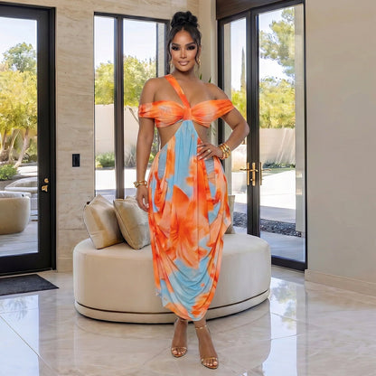 Women Clothing Early Summer Sexy Exquisite Beach Print Dress