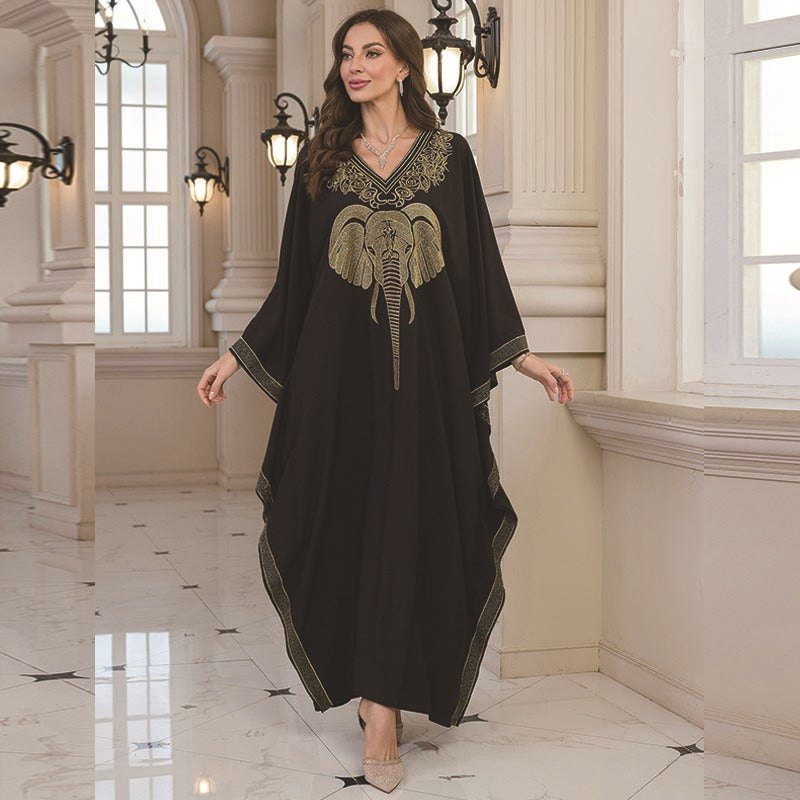Rayon Embroidered Holiday Loose Maxi Dress Women Beach Jacket Seaside Maxi Dress Beach Cover Up