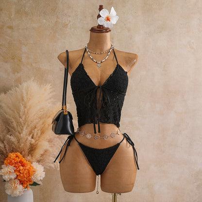 Lace Lace Two Piece Halter Bikini Strap Push up Beach Swimsuit Bikini