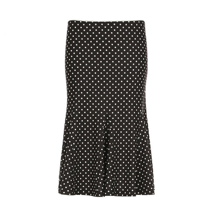 Summer French Mid Length Printed Polka Dot Skirt Retro Hip Wrapped Fishtail Skirt