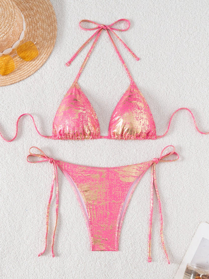 Triangle Bag Lace up Sexy Bikini Swimsuit