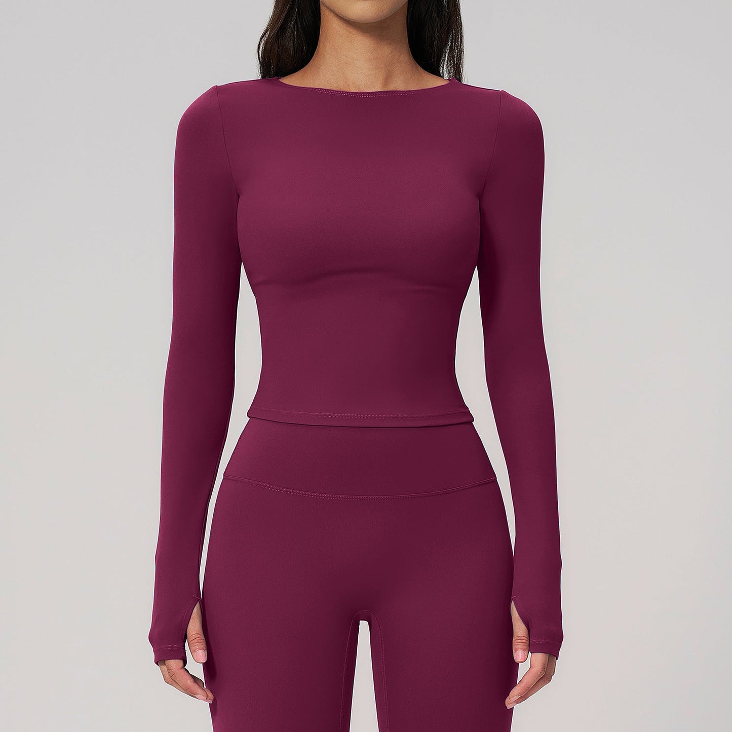 Summer Cream Brushed Yoga Clothes Long Sleeve Outdoor Sports Running Workout Long Sleeve Yoga Clothes Women