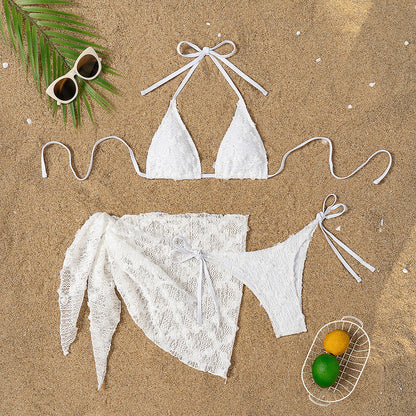 Sexy Bikini Mesh Split Three Piece Swimsuit Slim Fit Swimsuit