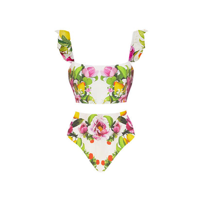 High Waist Print Bikini Vacation Beach Swimsuit Swimsuit Women