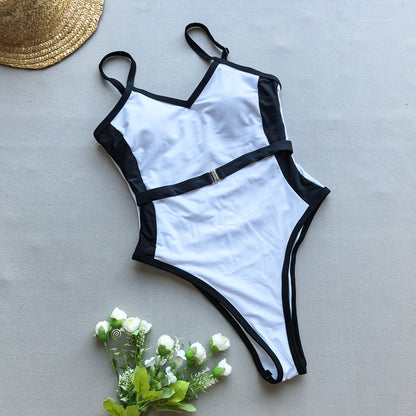 One Piece Swimsuit for Women Bikini Lady Sexy Stitching Swimwear Bikini Women