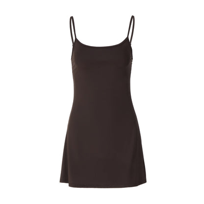 Women Clothing Summer Sexy Easy Matching Sling Dress Short Simple Waist Slimming Sheath Dress