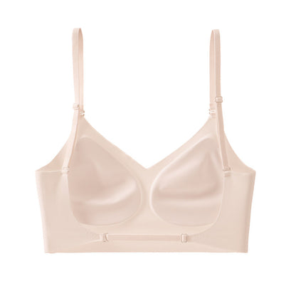 Summer French Seamless Bare Back Underwear Women Thin U Shaped Beauty Back Halter Invisible Multiple Wear Comfortable Bra