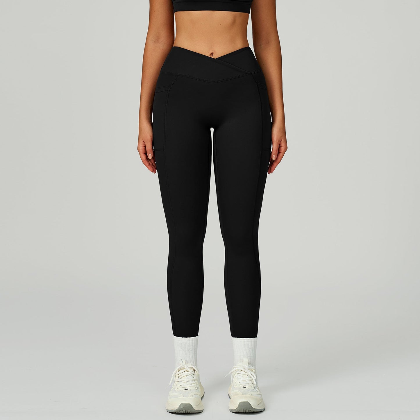 Nude Feel High Waist Yoga Pants Cross Waist Fitness Yoga Pants Women Outdoor Sports Running Tights