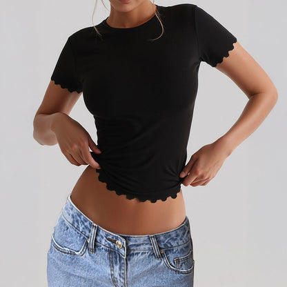 Yoga Solid Color Short Sleeve T shirt Top Summer Women Clothing