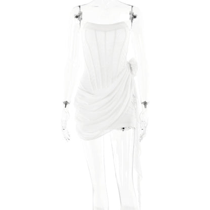 Dress Tube Top See Through Sleeveless Short Sexy Sexy Tight Dress