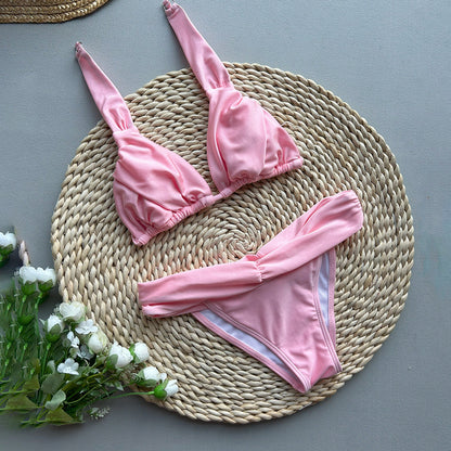 Bikini Sexy Bikini Solid Color Split Women Swimsuit Women