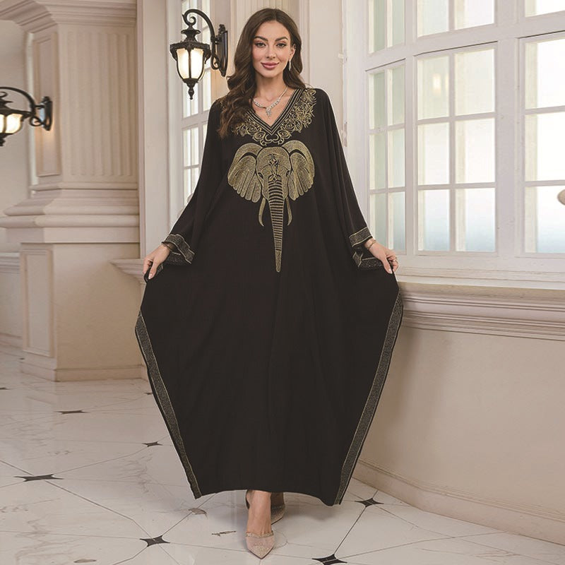 Rayon Embroidered Holiday Loose Maxi Dress Women Beach Jacket Seaside Maxi Dress Beach Cover Up