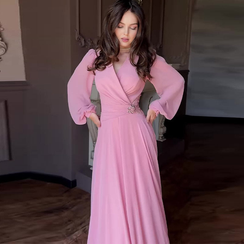 Summer Long Elegant Graceful Stitching Floral Waist Dress