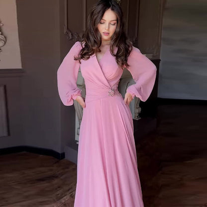 Summer Long Elegant Graceful Stitching Floral Waist Dress