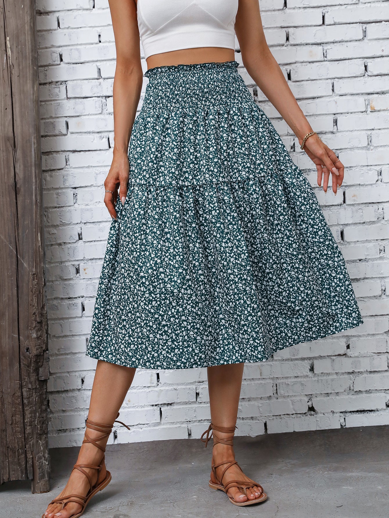 Summer Women Clothing Summer Printed Skirt