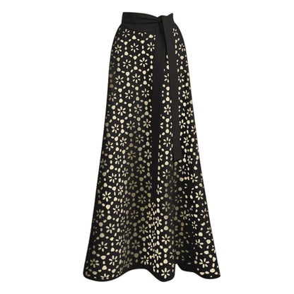 Swimsuit Strapless Black Laser Hollow Out Cutout High Grade Swimsuit Women Long Skirt