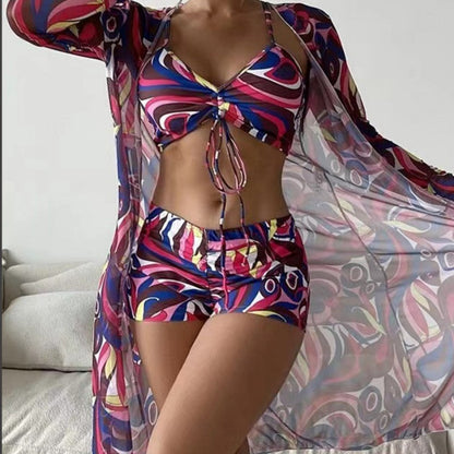 Swimsuit Women Three Piece Split Bikini Sexy High Waist Swimsuit